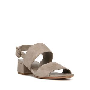 VINCE. Womens Gray Padded Taye Round Toe Block Heel Leather Slingback Sandal 5 M